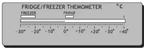 FRIDGE/FREEZER THEMOMETER °C FREEZER FRIDGE -30° -20° -10° 0° +10° +20° +30° +40°