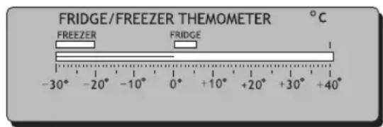 FRIDGE/FREEZER THEMOMETER °C FREEZER FRIDGE -30° -20° -10° 0° +10° +20° +30° +40°