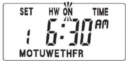 SET HW ON TIME 1 6:30 AM MOTUWETHFR