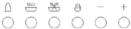 Handwritten symbols including a bell, boat, bow, fork, minus sign, and plus sign in various line drawings