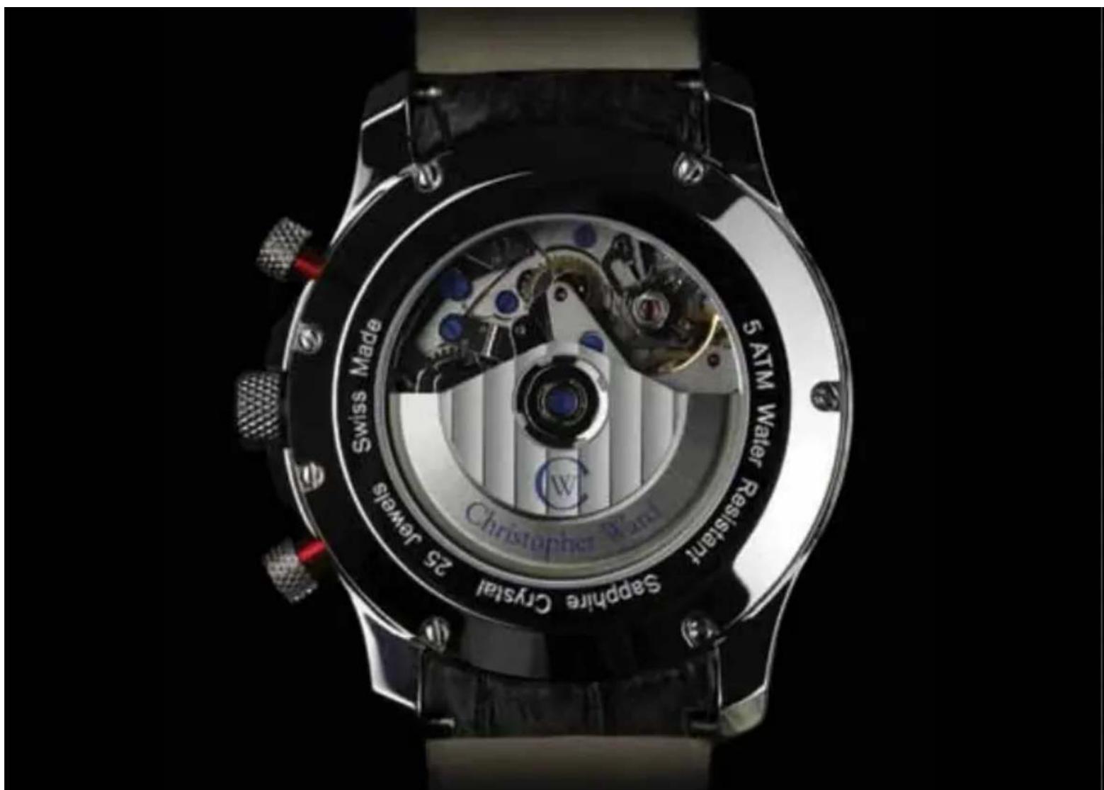 5 ATM Water Resistant Christopher W Swiss Made Christopher W Sapphire Crystal 25 Jewels