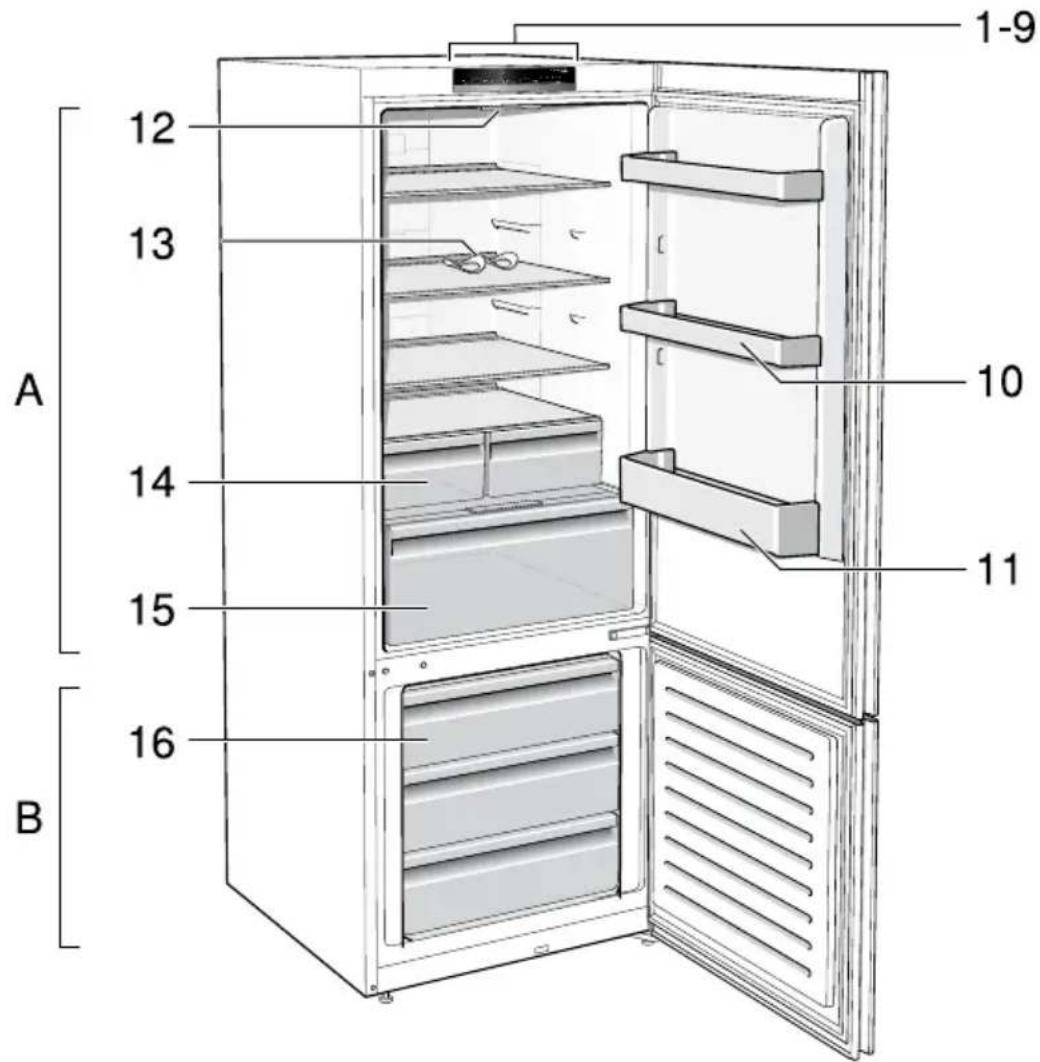 1-9 12 13 A 10 14 15 11 16 B