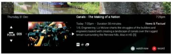 Thursday 31 Dec Canals - The Making of a Nation 7:26pm Today 7:00pm - Duration 30 minutes News & Factual 1/6 Engineering: Liz Molver charts the struggles of the builders and engineers tasked with creating a landscape of canals over the rugged terrain surrounding the Fermine hills. Also in HD. [8] watch now record