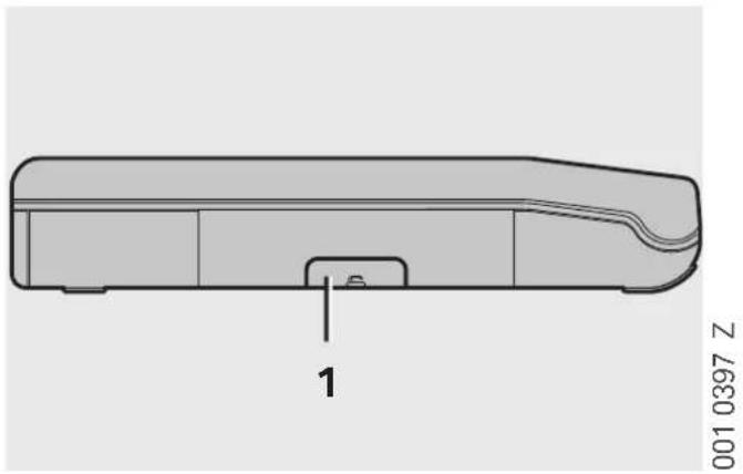 Technical line drawing of a rectangular device with a labeled component (1), no text or symbols present.