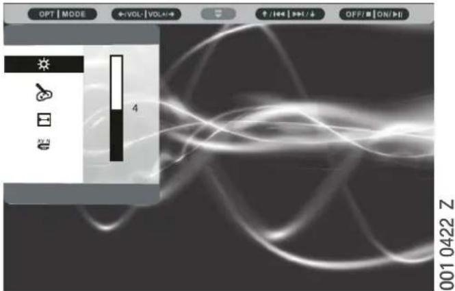 OPT | MODE ←VOL- | VOLA-→ ↑ /Hz | >1/4 OFF/ | ON/BI 001 0422 Z