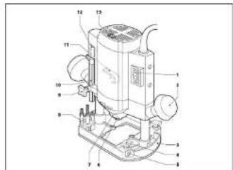 Technical diagram of a mechanical device with numbered components for identification