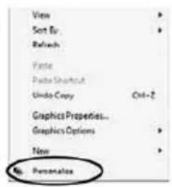 View Sort Up Refresh Paste Paste Shortcut Undo Copy Ctrl+2 Graphics Properties... Graphics Options New No. Personalize