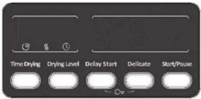 Time Drying Drying Level Delay Start Delicate Start/Pause