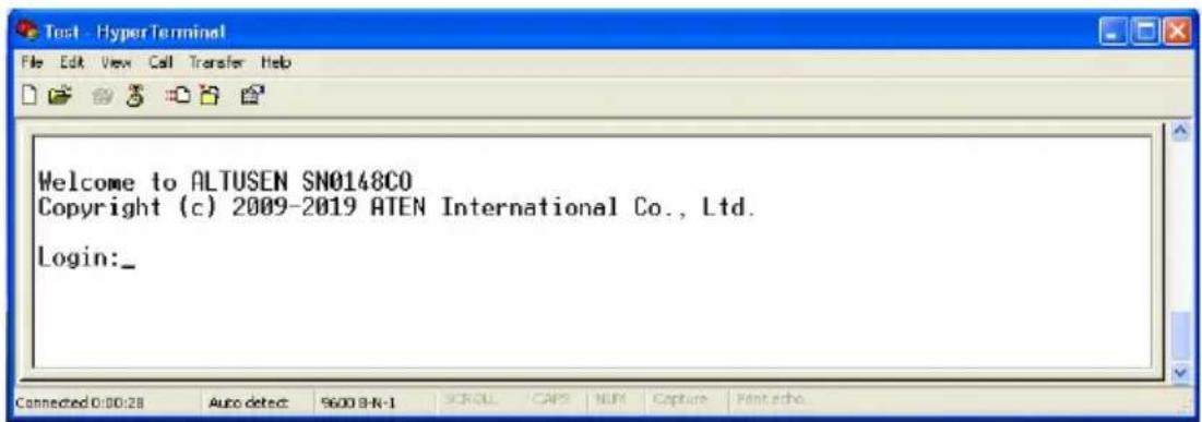 Welcome to ALTUSEN SN0148C0 Copyright (c) 2009-2019 ATEN International Co., Ltd. Login:_