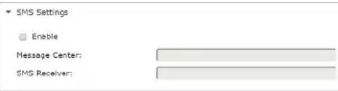 SMS Settings Enable Message Center: SMS Receiver: