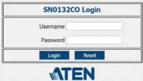 SN0132CO Login Username Password Login Reset ATEN