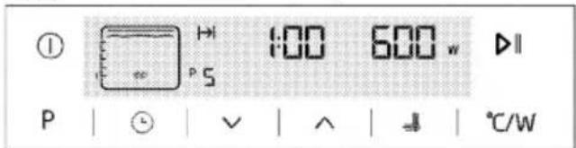 ① P S 1:00 6:00 w ▷ P | ○ | √ | ∧ | ↓ | °C/W