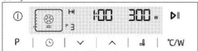 ① P 1:00 300 w ▷ P | ⏚ | √ | ∧ | ↓ | ℃/W