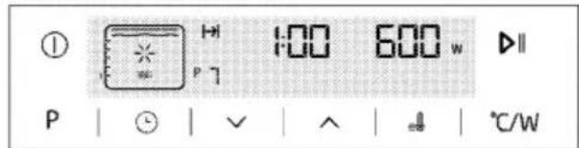 ① P 7 :00 600 w ▷ P | ⏱ | √ | ∧ | ↓ | ℃/W