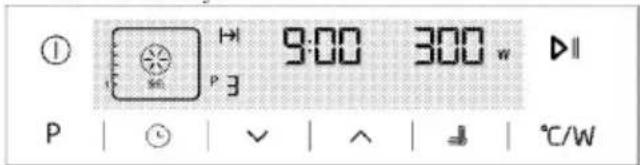 ① 9:00 300 w ▷ P | ⏻ | √ | ^ | ↓ | °C/W