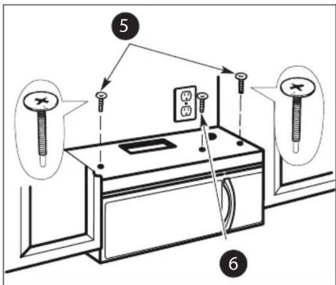 Diagram of a refrigerator with labeled parts including screws, switches, and electrical outlets