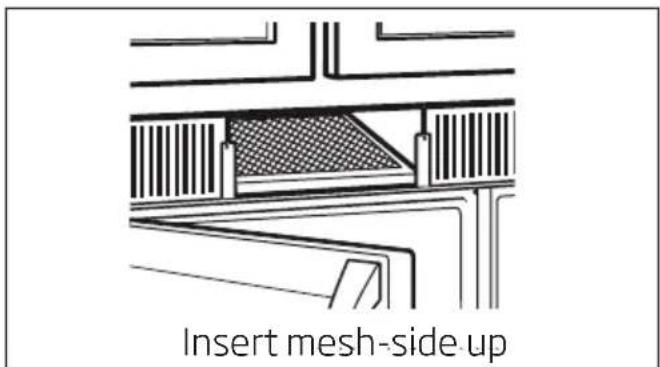 Insert mesh-side-up