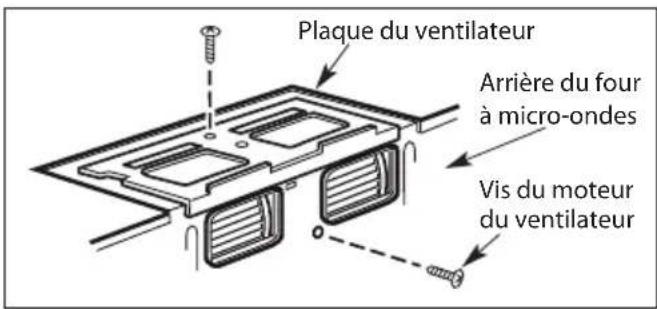 Plaque du ventilateur Arrière du four à micro-ondes Vis du moteur du ventilateur
