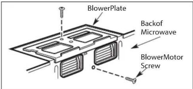 BlowerPlate Backof Microwave BlowerMotor Screw