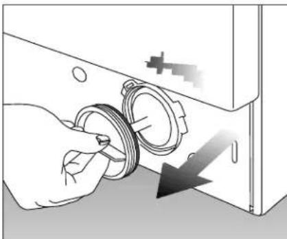 Illustration of a hand adjusting a mechanical component with a downward arrow (no text or symbols)