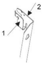 Technical diagram showing a vehicle chassis with labeled parts and directional arrows indicating movement or assembly.