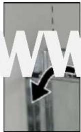 Black and white image with large 'W' and downward arrow overlay, likely part of a financial or industrial context.