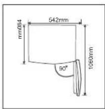 mm084 542mm 1060mm 90°