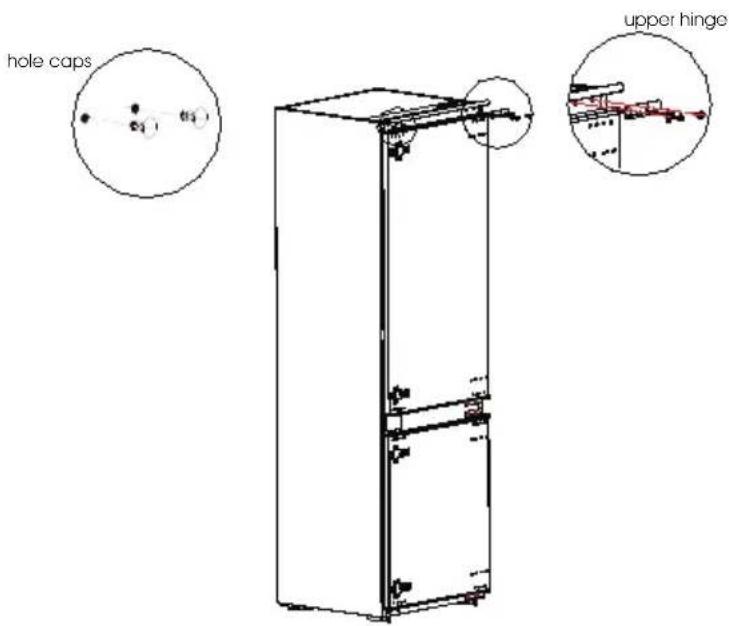 hole caps upper hinge