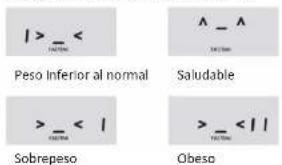 I > _ < Peso Inferior al normal ^ _ ^ Saludable > _ < 1 Sobrepeso > _ < 1 Obeso
