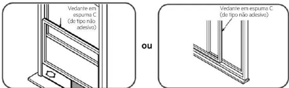 Vedante em espuma C (de tipo não adesivo) ou Vedante em espuma C (de tipo não adesivo)