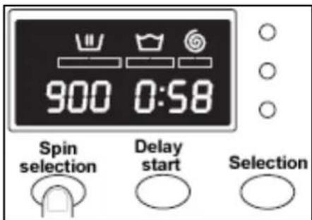 900 0:58 Spin selection Delay start Selection