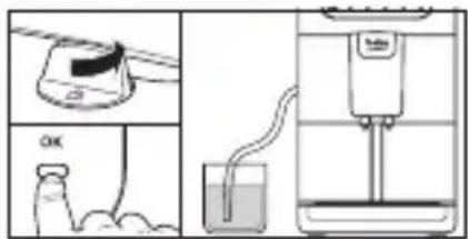 Diagram illustrating a laboratory setup with a beaker, gas collection bottle, and liquid transfer apparatus