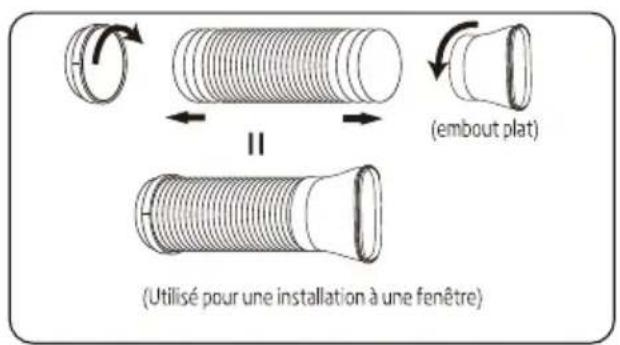 (embout plat) (Utilisé pour une installation à une fenêtre)