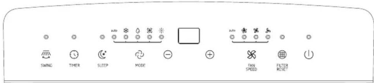 SWING TIMER SLEEP MODE FAN SPEED FILTER RESET