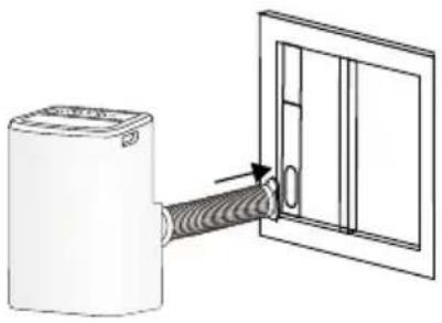 BEKO BX 112H - Installation du tuyau d'évacuation dans une fenêtre - 1
