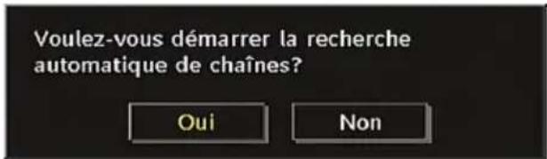 Voulez-vous démarrer la recherche automatique de chaînes? Oui Non