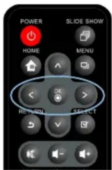 POWER SLIDE SHOW HOME MENU < DK > RETURN SELECT