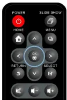 POWER SLIDE SHOW HOME MENU OK RETURN SELECT