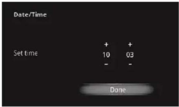 Date/Time Set time + 10 - + 03 Done