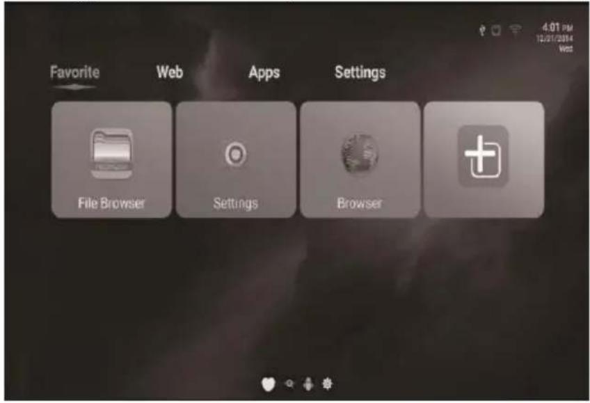 Favorite Web Apps Settings File Browser Settings Browser