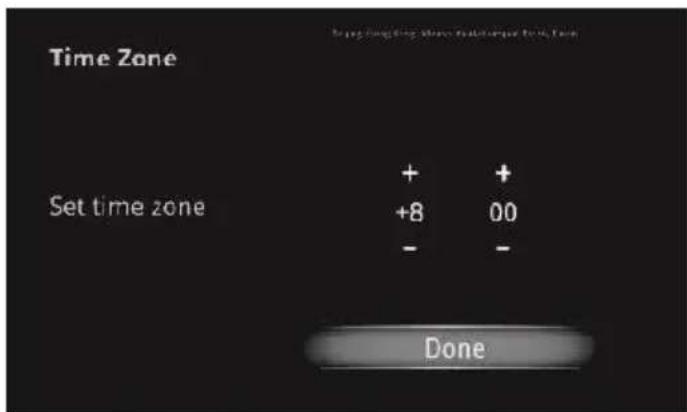 Time Zone Set time zone + + +8 00 - - Done