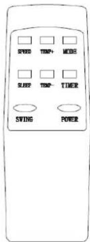 SPEED TEMP+ MODE SLEEP TIME- TIMER SWING POWER