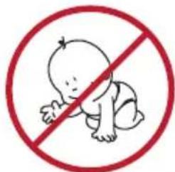 Prohibition sign showing a baby crawling inside a circle, indicating no sex allowed
