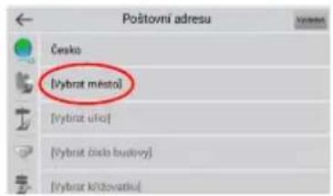 Poštovní adresu České [Nybrat městol] [Nybrat ulko] [Nybrat číslo budívy] [Nybrat křitovatku]