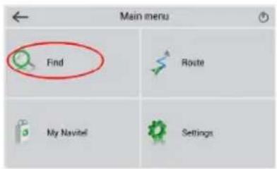 Main menu Find Route My Naval Settings