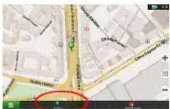 Street map image with highlighted location and navigation controls, showing road names and a red circle highlighting a specific area.