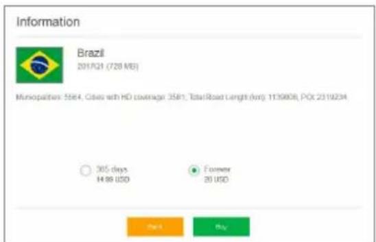 Information Brazil 2017/21 (728 MB) Municipalities: 5564, Cities with HD coverage: 3581, TotalRoad Length (km): 1139808, PO: 2319234 ○ 305 days 44.89 USD ● Former 20 USD Back Buy