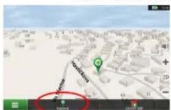 Screenshot of a map interface with location markers and a highlighted red circle containing text.