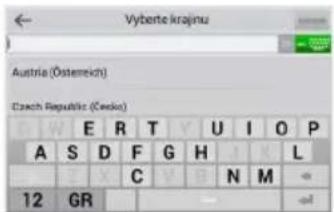 Vyberte ikrajnu Austria (Österreich) Czech Republic (České) E R T U I O P A S D F G H L C N M 12 GR