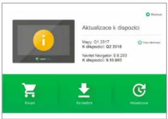 Aktualizace k dispozici Mapy: Q1 2017 K dispozici: Q2 2018 Navitel Navigator: 9.9.203 K dispozici: 9.10.993 Koupi Kešžaniči Aktualizover